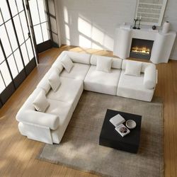 ❤️‍🔥 2800 Mm Serene Chenille Velvet L-shaped Modular Sectional Sofa Of 5 Pieces$1,249
