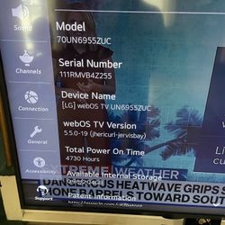 LG 70in  4k UHD smart tv