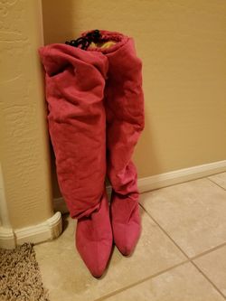 Hot Pink knee boots