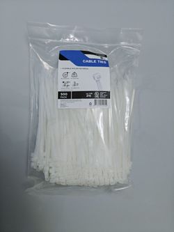 8 in. Standard 50 lbs. Tensile Strength UL 21S Rated Cable Zip Ties Natural (White) (500-Pack)