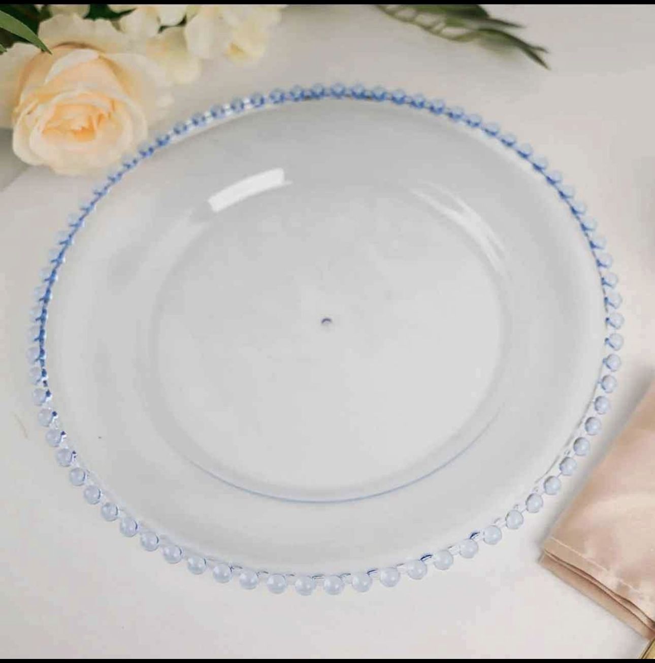 Baby Blue Clear Plate Chargers New 