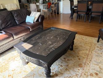 Wooden & Marble Coffee Table