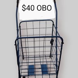 Large Deluxe Rolling Utility Shopping Cart