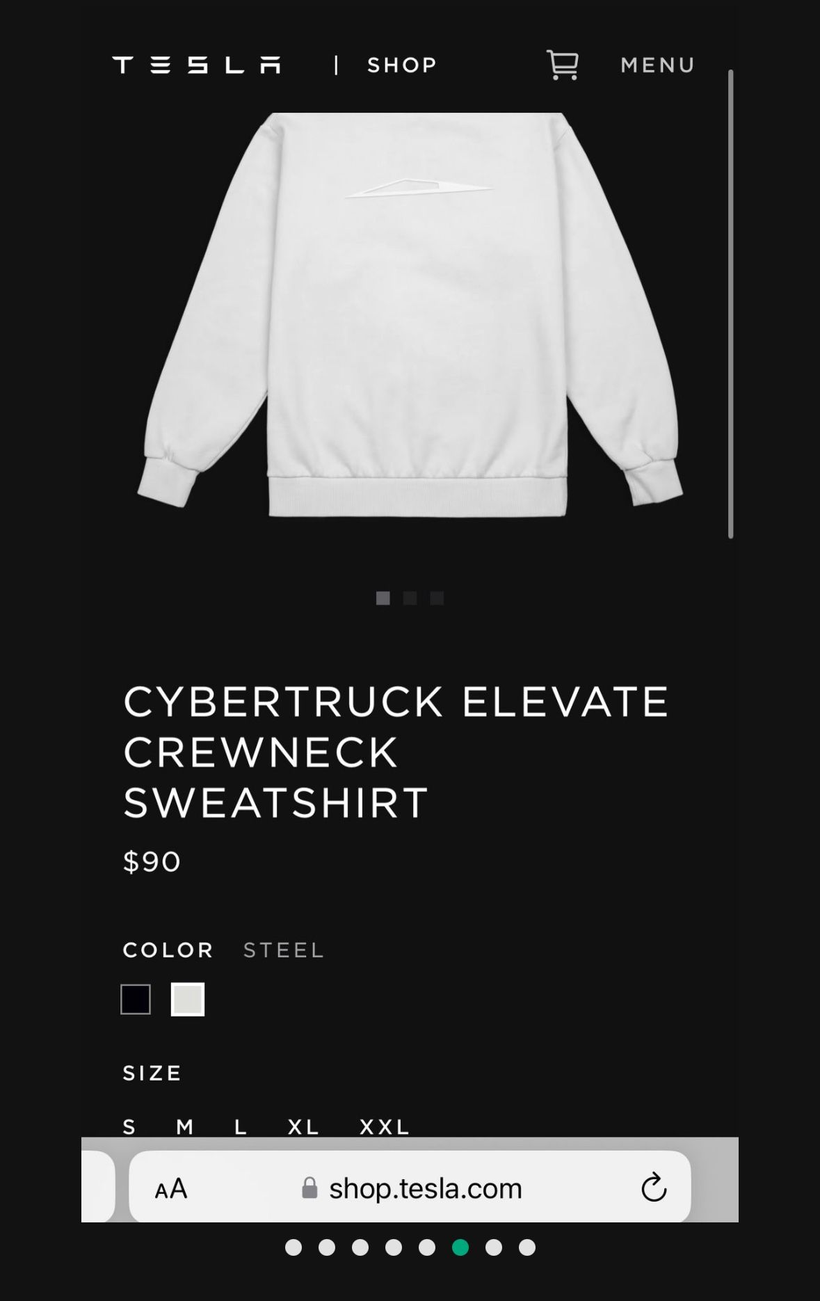 Tesla Cybertruck Gray Sweatshirt Cotton Sz 2XL