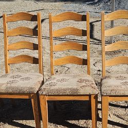 Farm Style Wooden Chairs 4 Total