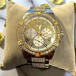 Brand New GUESS Gold & Silver Stainless Steel Watch w/ Box + Extras