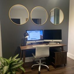 60” Wood Modern Mid Century desk