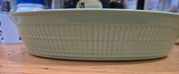 Sage Green Portuguese Stoneware Baking Dish / Roaster