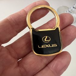 Lexus  Gold Tone key chain Keychain KeyRing