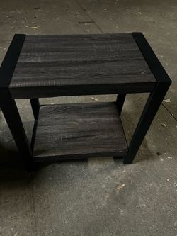 Two-Tier Dark Wood End Table