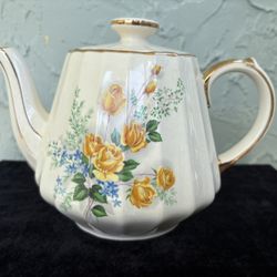 SADLER England Vintage Yellow-Rose Porcelain Teapot