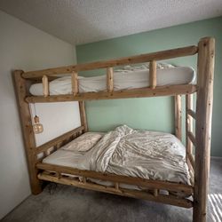 Log Bunk Bed - 2 Full Beds