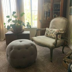 Footstool/ottoman/foot rest/gray foot rest/fabric covered ottoman