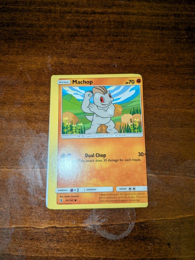 Pokemon TCG Machop Mis Print Error Card Rare Find Near Mint Condition