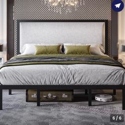 King Size Frame With Light Gray Headboard - H003