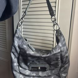 vintage gray/silver coach purse