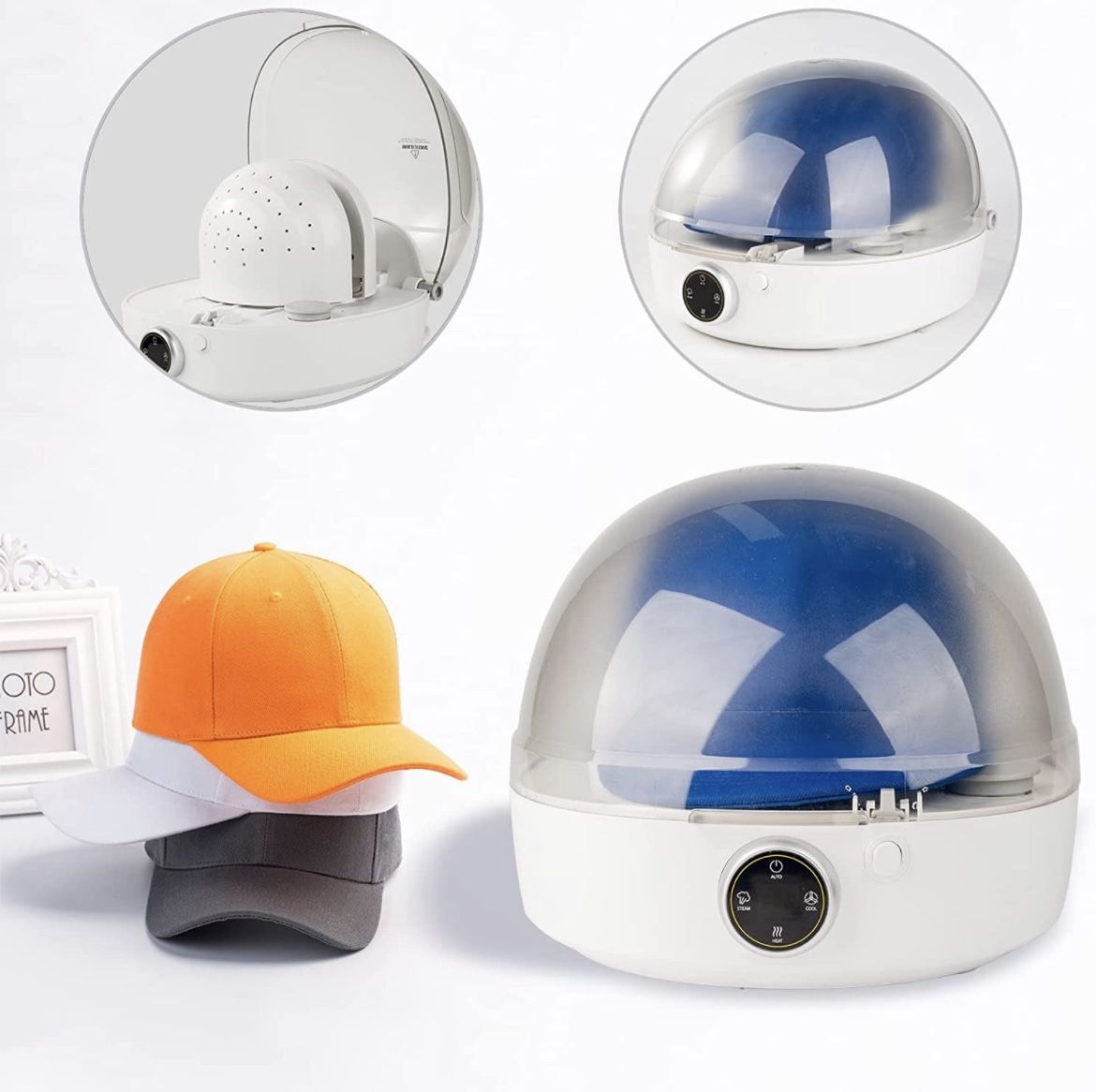 Automatic Cap Cleaner with steam and Dry,steam Cleaning&Ironing and Drying for Bucket hat Baseball Cap,hat Cleaner&Dryer for Trucker hat etc.
