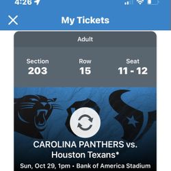 Carolina Panthers Vs. Houston Texans 