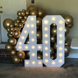 Marquee Numbers And balloons