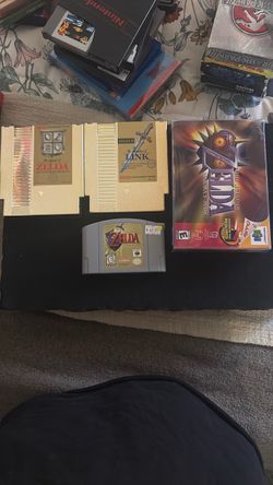 Classic Zelda collection featuring Nintendo NES and Nintendo 64 titles — all in great condition!