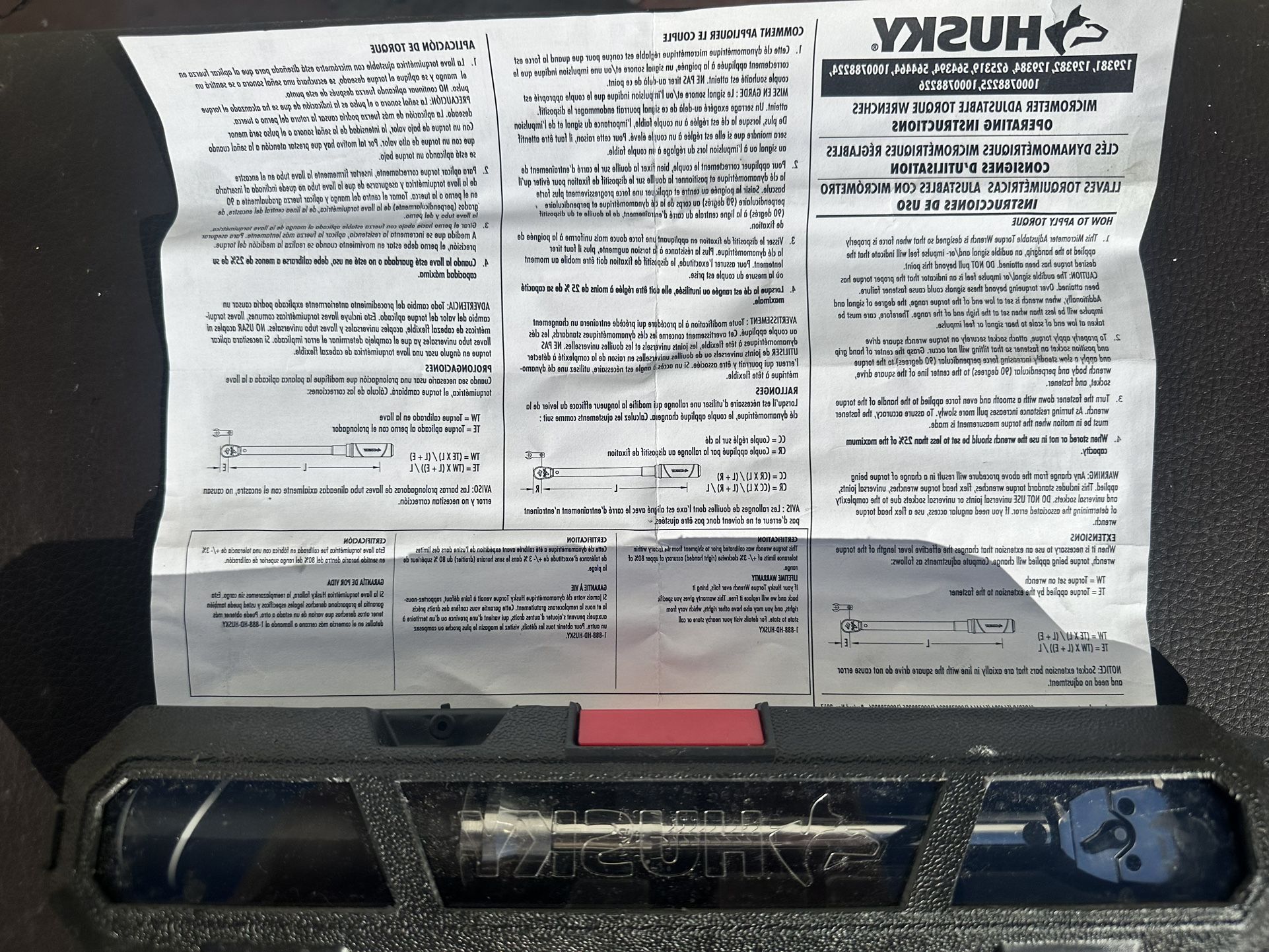 Husky Micrometer Adjustable Torque Wrench