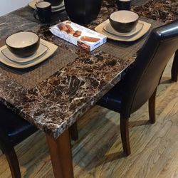 Kitchen marble table with out chairs