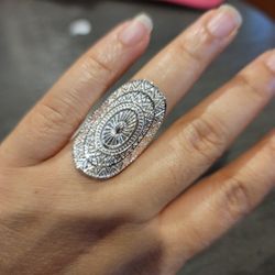 New Italy 925 Sterling Silver Ring Size #8