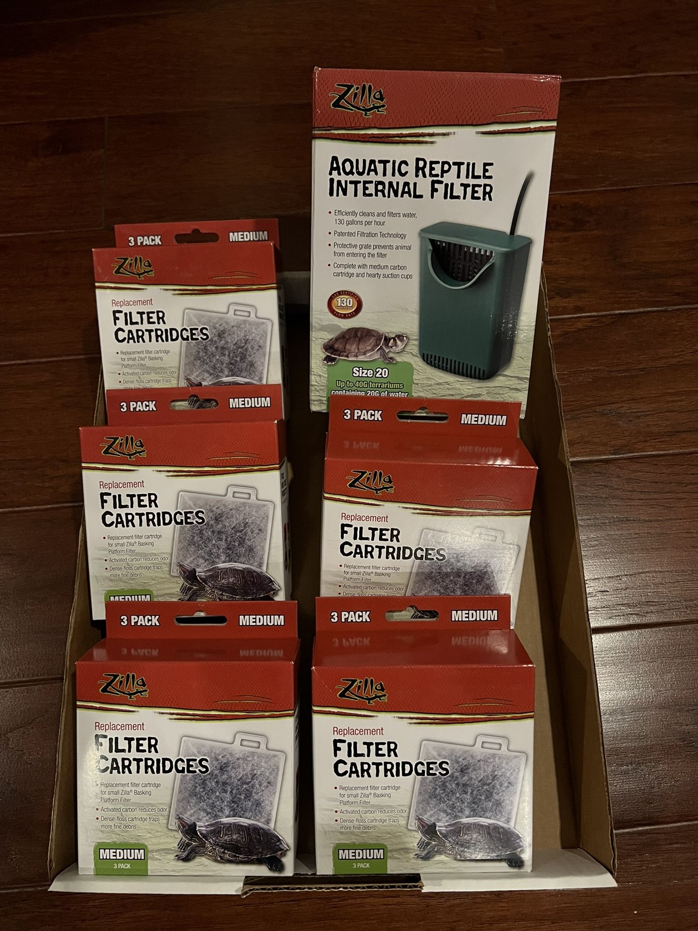 Zilla Reptile Filter + 5 Cartridge Packs – Brand New Bundle