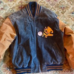 Vintage Leather Jacket Size Large Fresno Grizzlies Patch