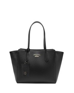 NEW Gucci Small Black Leather Swing Tote Shoulder Bag Designer Handbag Purse