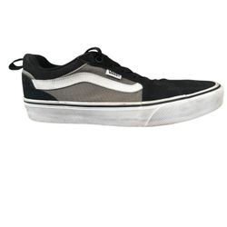 Vans men's black white gray low top lace up shoes sneakers size 8