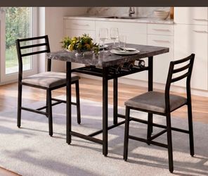Space saving dinner tables with shelf for storage