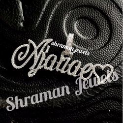 Solid 10kt White Gold Natural Diamond Customizable Pendant