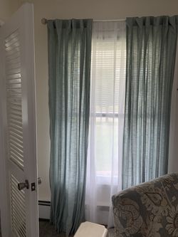 Light Bluish Green Curtains Panels 84 Inches. Theee Are 4 Sets