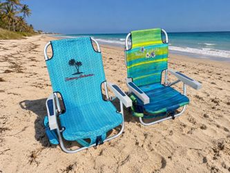 $50 for both! Two Tommy Bahama Aluminum Folding Beach Camping Recline Chairs! Some wear but Good Condition!