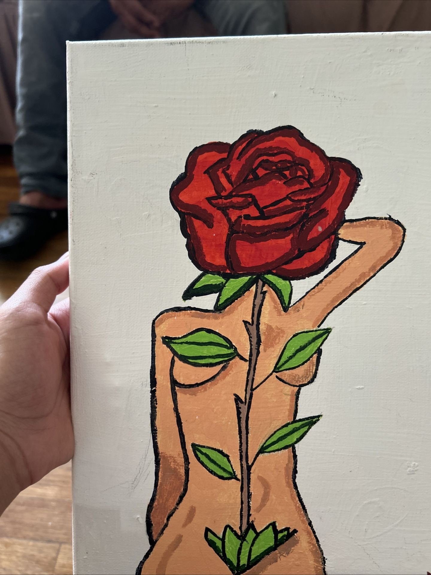 Flower Half Rose Women Painting