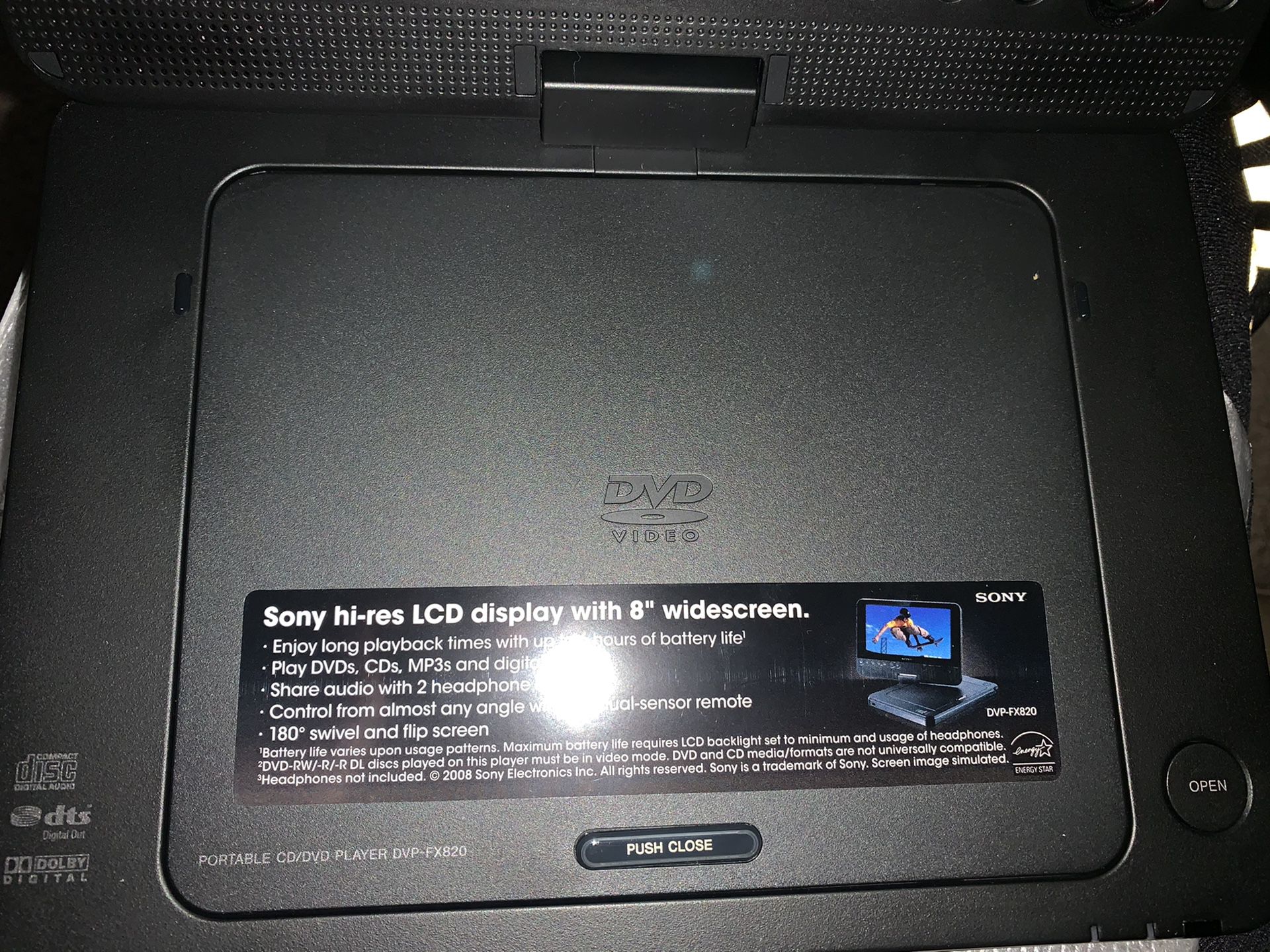 Portable DVD Player with SONY head phones