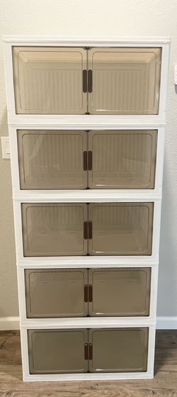 NEW XL Storage Cabinets Stackable And collapsible With Wheels Firm Price