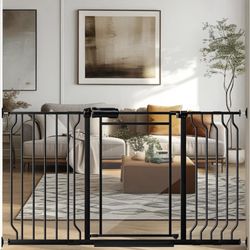 New Metal Baby Gate With Clear Gate And Ramp