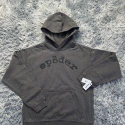 SP5DER | Grey Rhinestone Hoodie