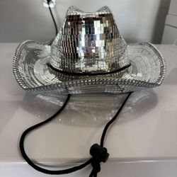Silver Disco Ball Cowboy Hat