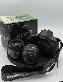 Canon EOS 3 Film Camera + 2 Lenses