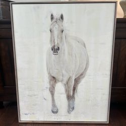 Restoration Hardware Encaustic Horse Gallop Painting