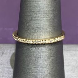 14K Yellow Gold Diamond Stackable Ring 0.14 CTW