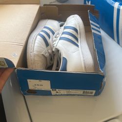 Adidas blue superstar shoes