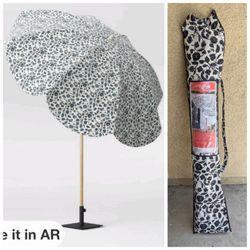 black and white floral patio umbrella New Opalhouse 7.2' x 7.2' Round Patio Umbrella, Black White Floral for Sale  in Anaheim, CA