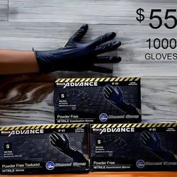 6 mil Black Nitrile Gloves 1000 PC All sizes Powder-Free
