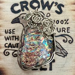 14K Ethereal Gold Filled Wrapped Dichroic Glass Pendant - Green Cove Springs Pickup!