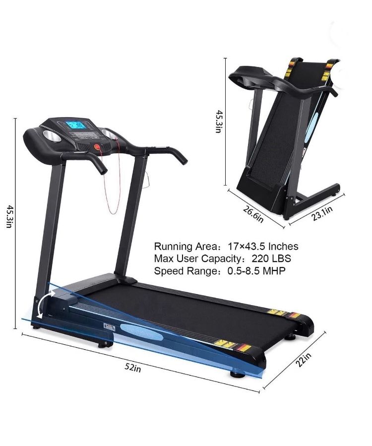 🏃♂️ Foldable 2.5 HP Treadmill w/ 12-Level Auto Incline – New in Box! 🏡