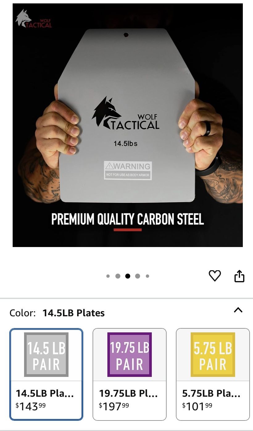WOLF TACTICAL Curved Weight Vest Plates